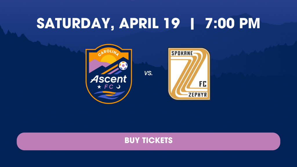 Carolina Ascent FC vs. Spokane Zephyr FC on Saturday, April 19 - Buy Tickets